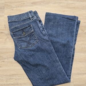 GAP Blue Straight Leg Jeans with Decorative Stitching